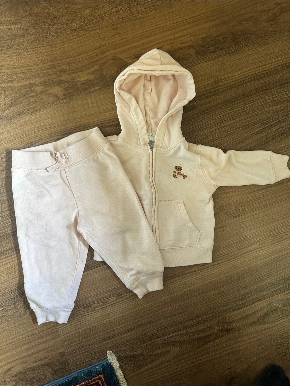 Ralph Lauren Baby 9 month sweat set (hoodie and joggers) in light pink